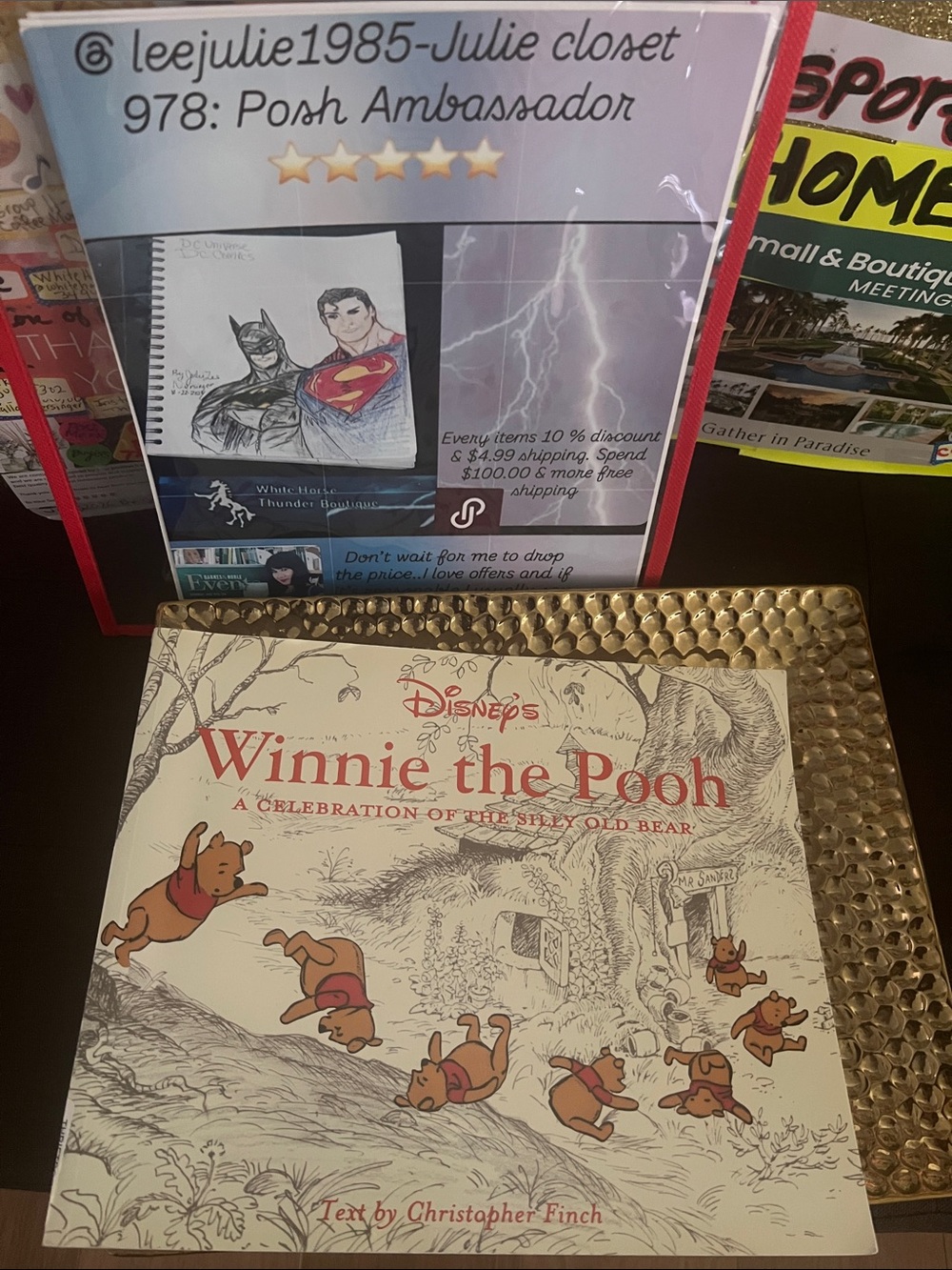 #2877**Disney Winnie the Pooh Wall Art in Cream and Red - Picture 6 of 16